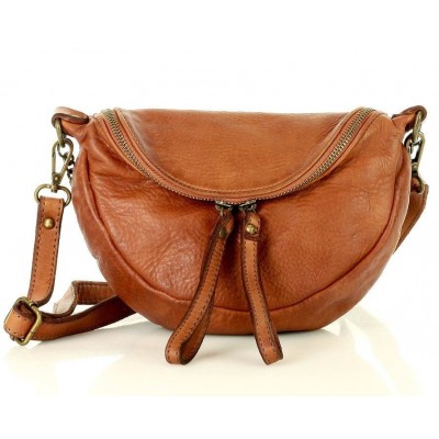Leder Gürteltasche Braun für Damen Klein Crossbody mit Kette